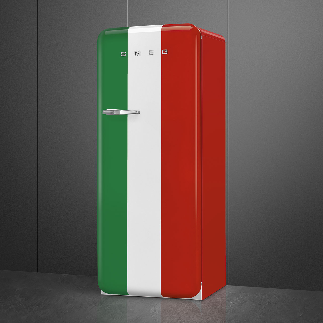 Année 50 Réfrigérateur-Congélateur Combiné Froid Ventilé Vert d'eau  charnières à droite par Smeg